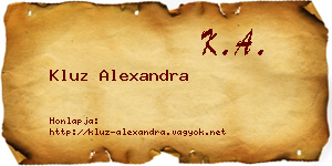 Kluz Alexandra névjegykártya